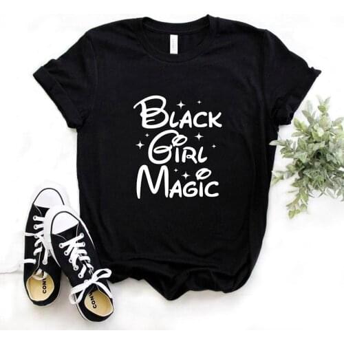 Women T Shirt Black Girl Magic Print Tshirt Women Short Sleeve O Neck T-shirt Ladies Causal Tee Shirt Clothes