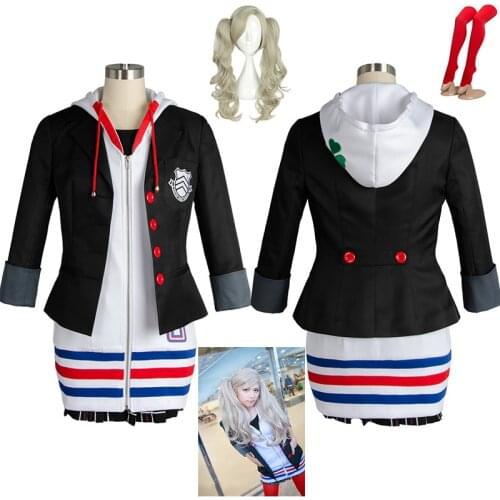 New Ann Takamaki Cosplay Persona 5 Cosplay Anne Costume Full Set Uniform Jacket Shirt Skirt Stockings Vest party Halloween wig