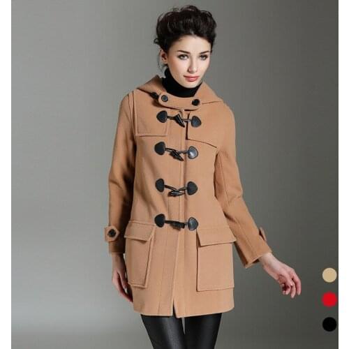 Kez keer 2018 winter womens coat warm wool & blends coat for women mid long cashmere outer wear elegant ladies female clothes