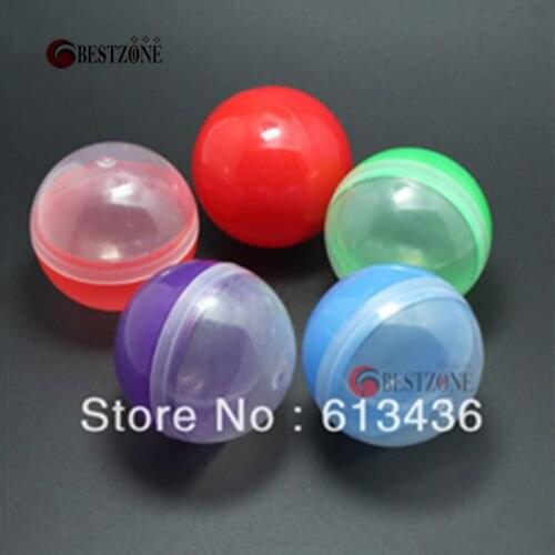 Free shipping 2' mixed colors with full PP material in half color and half transparent plastic capsule ball