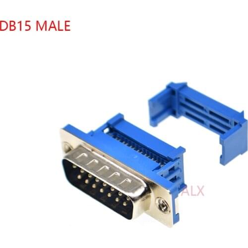 5PCS DIDC15 DB15 MALE serial port CONNECTOR IDC crimp Type D-Sub COM CONNECTORS 15pin plug 15p Adapter FOR ribbon cable wire
