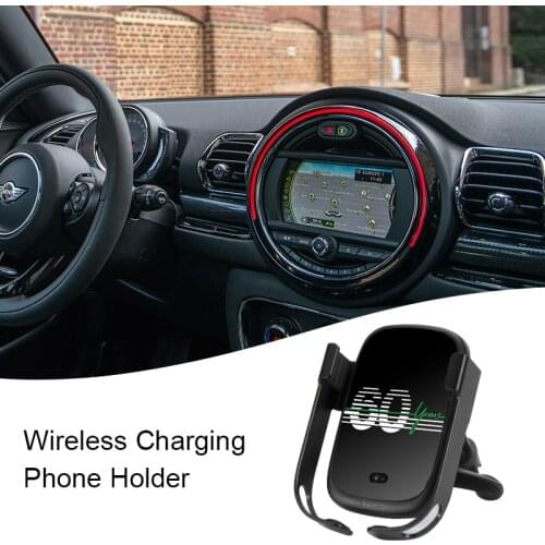 Car Styling Wireless Charging Phone Holder Union Jack Navigation Air Vent Holder Bracket For Mini Cooper JCW S R55 R56 F55 F60