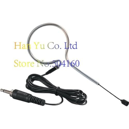 Free Shipping black Male Screw Thread Lock 3.5 mm Jack Plug Earhook Head Worn Microphone For Wireless Microphone
