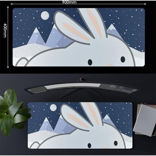 Bunny Mouse Pad Big Mousepad Carpet Gaming Accessories Deskmat Office Pc Laptop Gamer Pink Keyboard Large Deskpad DropShipping