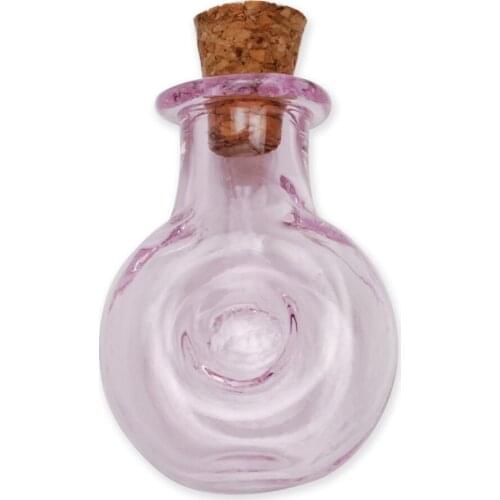 DIY pendant glass wishing bottles with corks stopper, glass message vials with wood corks