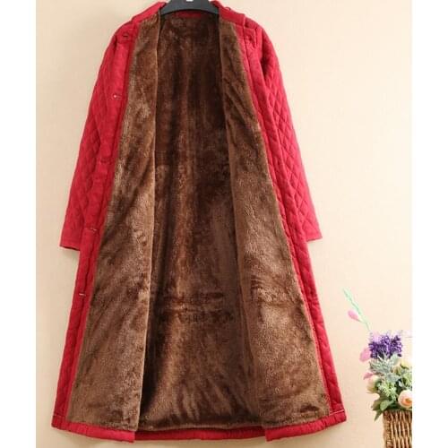 Long Jacket plus velvet padded coat warm long coat women