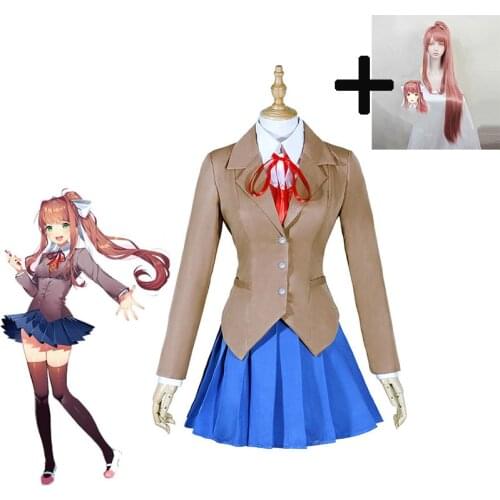 Doki Doki Literature Club Monika Cosplay Sayori Yuri Natsuki Cosplay Costume School Uniform