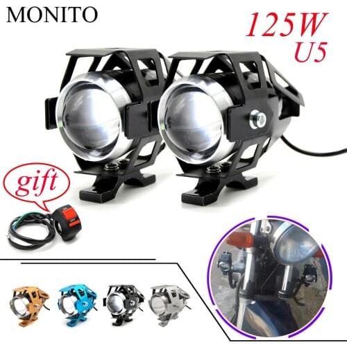 Motorcycle Light LED Driving Headlight Fog Light Auxiliary Lamp 12v U5 For YAMAHA vmax 1200 1700 v max tenere 700 xtz700 xjr1300