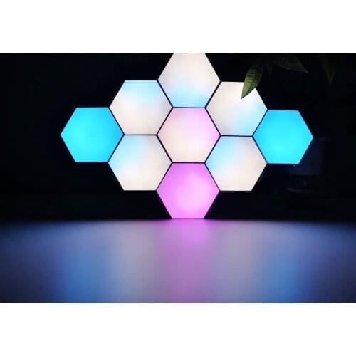 Aurora RGB Hexagon Light Rhythm Smarter Kit Quantum Modular Wall Night Light Honeycomb Paneles Lampara Novedades 2020 Home Decor