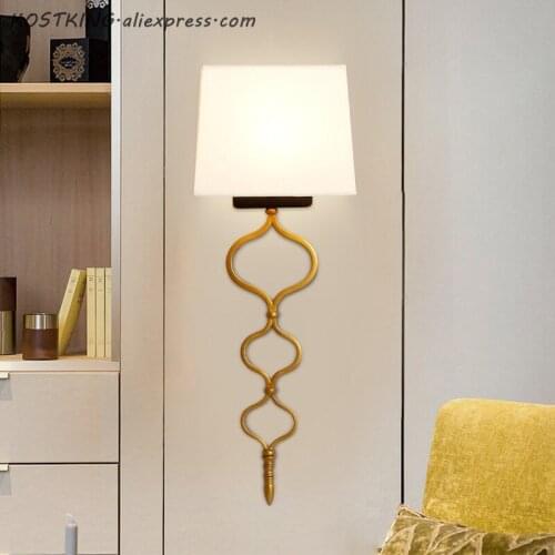 KOSTKING Modern Hotel Wall Lamps Stairs Light Fixtures Living Room Bedroom Bedside Light Iron Body Industrial Wall Sconce