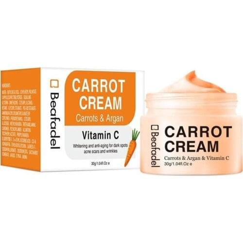Face Whitening Cream Carrot Extract Cream Vitamin C Dark Spot Corrector Brighten Blemish Freckle Remover Natural Korea Skin Care