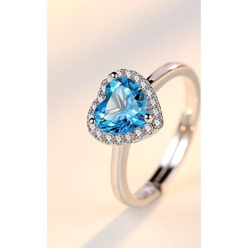 Lab Sapphire Ring Real 925 sterling silver emstone Rings for Women Wedding Engagement Jewelry Gorgeous Promise