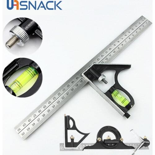 3 In 1 Square Angle Ruler Set Adjustable Engineers Multi Combination Right Angle Ruler Protractor Measuring Tool Gauging Tools