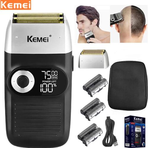 Kemei Electric Shaver Electric for men RazorTwin Blade Electric Beard Trimmer Waterproof Reciprocating shaving machine Hair cut