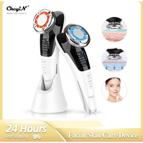 EMS LED light therapy Sonic Vibration Wrinkle Remover Facial Massage With ION And Photon Function Hot Cool Treatment Face Care