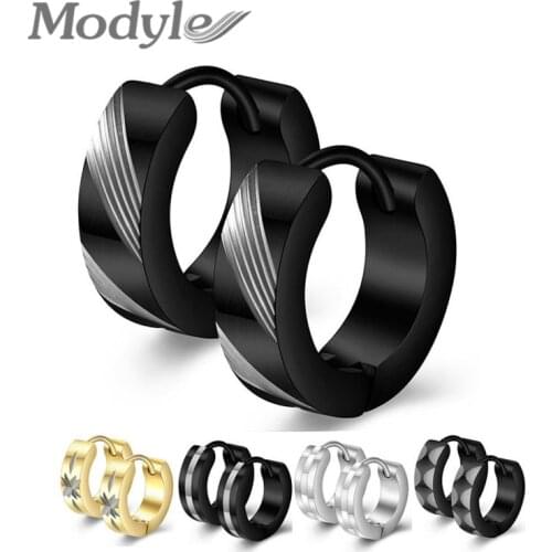 Modyle New Brand 4 Colors Stainless Steel Modern Piercing Flower Hoop Earrings High Quality Punk Vintage Earrings for Woman