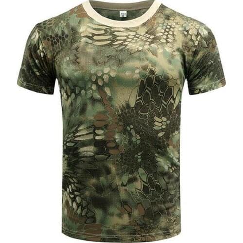 Hot 2019 Outdoor Summer Military Camouflage Drier Skin Mesh T-shirt men Militar Tactical trainning Hiking Short Sleeve tees