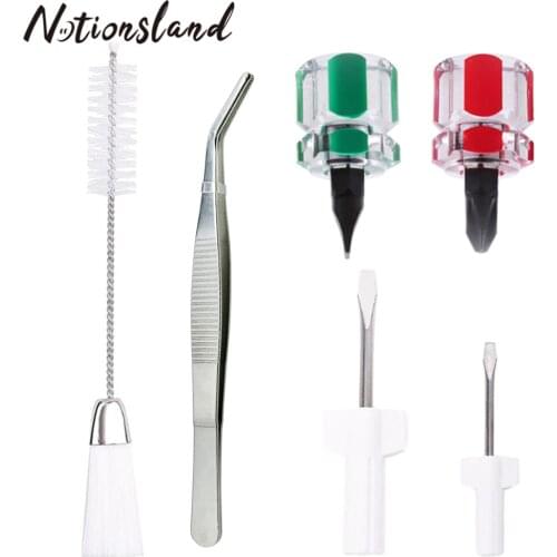6PCS Sewing Machine Overlock Service Kit with Cleaning Brush Screwdriver Thread Removal Tweezer Screwdriver for Sewing Machine