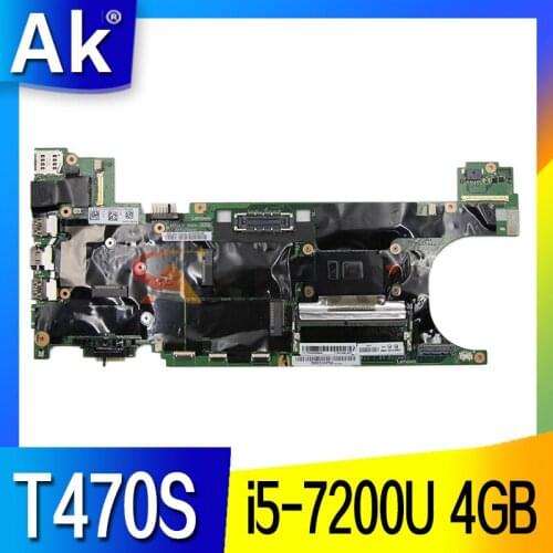 NM-B081 for Lenovo Thinkpad T470S notebook motherboard CPU i5 7200U 4GB RAM 100% test work FRU 01YR130 01ER061 01ER060 01ER070