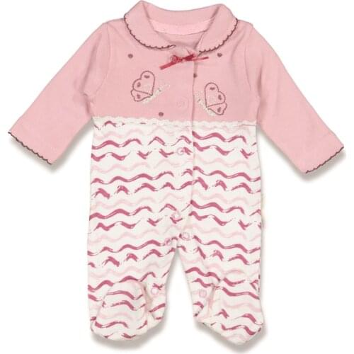 Premature Butterfly Pattern Baby Jumpsuit-Damson