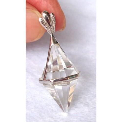 Natural Rock Crystal Faceted BiCone Pendants Women Jewelry Accessories Weddings Parties Birthday Gift