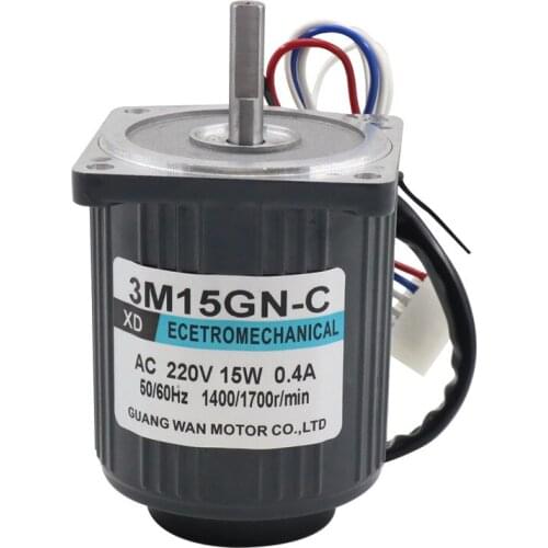 220V AC 15W Gear Motor 3M15GN-C Mini Speed Regulating Motor with Speed Controller 1400RPM Reversible Adjustable Speed