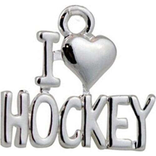 High Polish Alloy I Love Hockey Sports Message Diy Charm Jewelry Making For Hockey Player