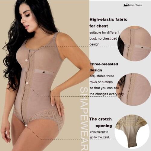 High Compression Shapewear With Hook Shaper Adjustable Bra Slimming Bodysuit