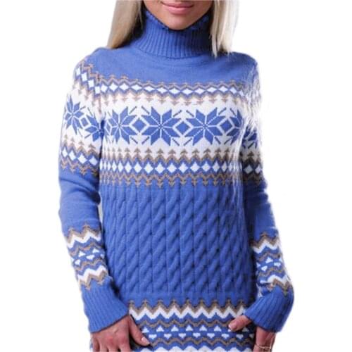 Womens Christmas Turtleneck Sweater 2021 Winter Casual Basic Pullover Jumper Long Sleeve Loose Fashion Tops