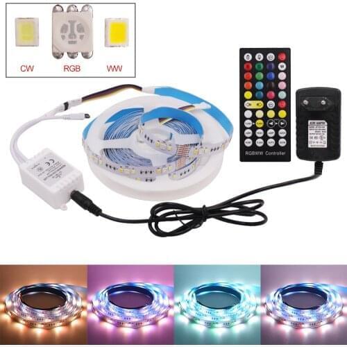 DC 12V RGBCCT LED Strip 90LEDs/m RGB+ +White+Warm White IP21 IP65 Waterproof 2835 5050 Flexible LED Lights 5m/lot