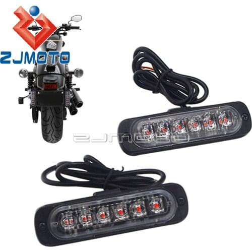 2pcs Universal Motorcycle LED B6 Dual Brake Taillight License Plate Light DRL Running Auxiliary Lamp for Honda Harley BMW