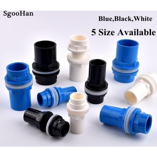20/25/32/40/50mm PVC Pipe Aquarium Inlet Outlet Drainage Connector Home Garden DIY Shrimp Nano Water Supply Butt Fish Tank Joint