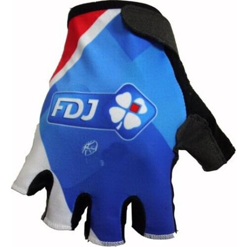 2015 FDJ PRO TEAM BLUE ONE PAIR CYCLING BIKE HALF FINGER GLOVES BICYCLE GEL GLOVE SIZE:M-XL