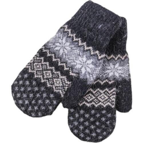 2021 women winter warm wool two finger design gloves women unisex mitten