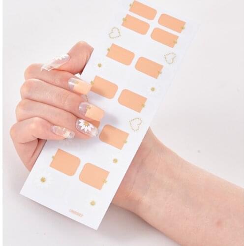 22 Tips/Sheet Pure Solid Color Nail Stickers Adhesive Nail Decoration Self Adhesive Nail Sticker Nail Strips Nail Tips