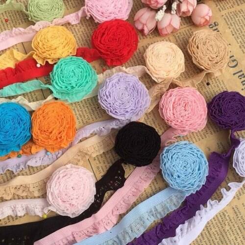 80Meters High Qualtiy 1.5cm Width Yellow Stretchy Lace Trim Craft Garment Accessories Elastic Lace Fabric for Sexy Underwear