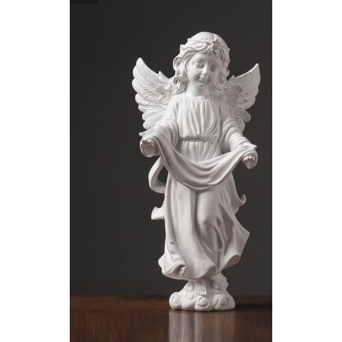 American Creative Streamer Angel Resin Sculpture Imitation Plaster Figure Statue Wine Cabinet Decoration Crafts Home Decoration