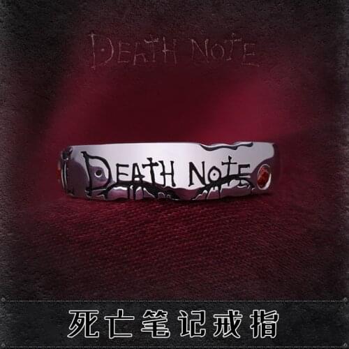Anime Ring Death Note Yagami Light 925 Sterling Silver Zircon Finger Ring Limit Adjustable Jewelry Cosplay Xmas Gift