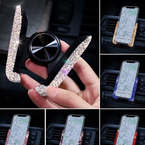 Car Air Outlet Dashboard Phone Holder for Auto Windows Air Vent with DIY Crystal Diamond for BMW for Toyota Phone Holder Drill
