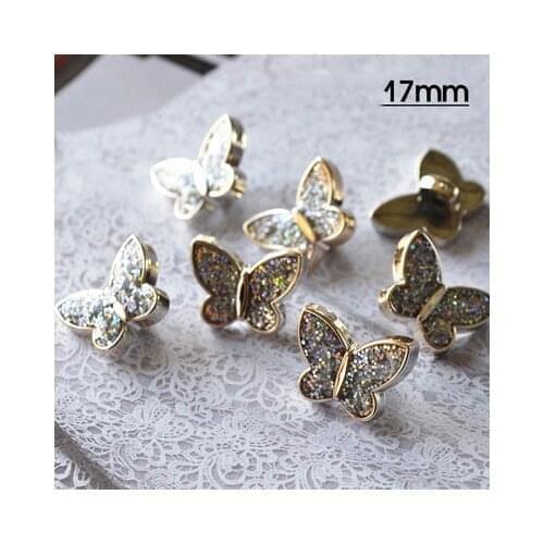 Butterfly 17mm rhinestone patch apliques de roupa crystal rhinestone applique sew on patches for clothing pocket para vestuario