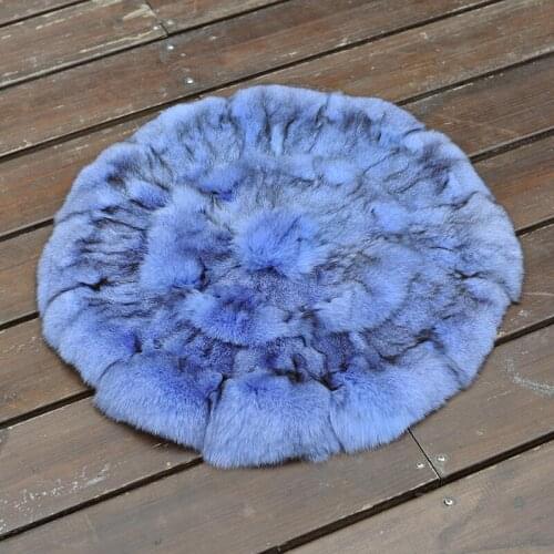 CX-D-35C Europe Fashion Fox Fur Sofa Floor Car Real Fur Winter Warm Round Cushion