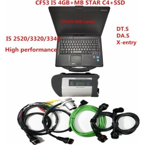 MB STAR SD Connect c4 with CF53 laptop (4g ram) with 360gb ssd/320gb hdd software 2020.09 MB Star c4 for Be-nz Diagnostic Tool