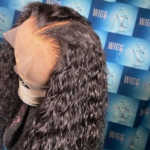 Long Black Synthetic Lace Front Wigs For Black Wome Loose Water Wavy Natural Color Middle Part Lace Wig Heat Resistant Fiber