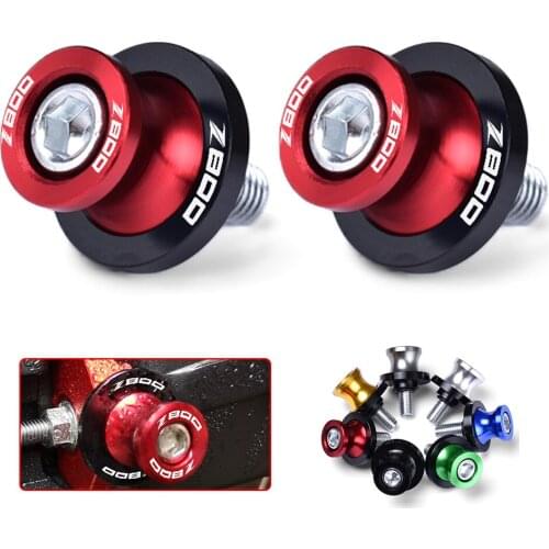 For Kawasaki Z 800 Z800 2013-2020 Motorbike Swingarm Spools M8 Stand Screws CNC Aluminum Motorcycle Accessories WIth Z800 Logo
