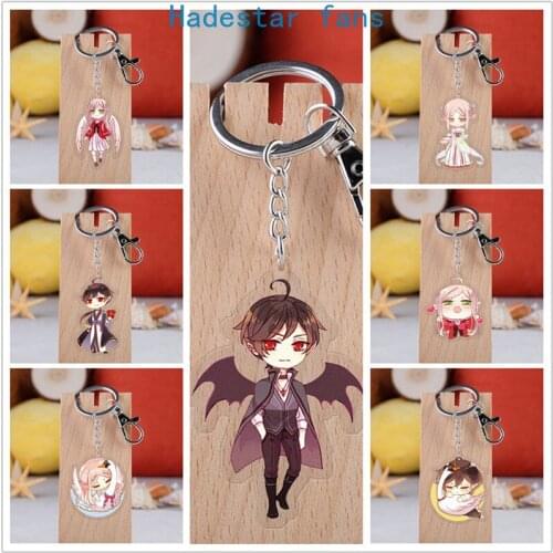 10 pcs/lot Anime Sweet bite marks Acrylic Keychain Toy Du Xiaoying Luo Yi Figure Bag Pendant Double sided keyring Gifts