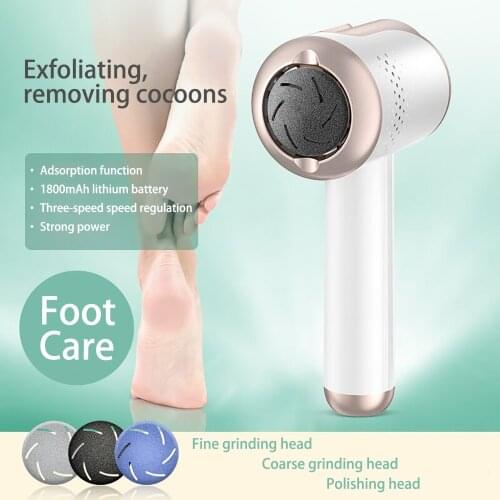 Electric Foot Grinder Machine Pedicure Tools Foot Care 3 Grinding Heads Remove Leg Heels Dead Skin Callus Remover Waterproof