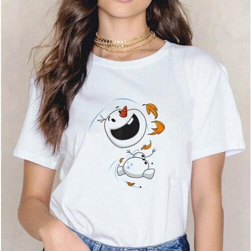 Olaf in the Wind T Shirt Women T shirt Harajuku Anime T-shirt Summer Kawaii Disney Frozen 2 Aesthetic Female Unisex Clothes