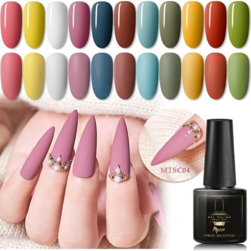 Mtssii 6ml Color UV Nail Polish Matte Top Coat Vernis Semi Permanent Hybird Gel Varnish Soak Off Winter Manicure Gel Lak