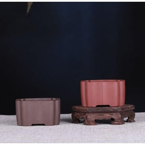 Purple Clay Flower Pot Quartet Personality Ceramic Simple Mini Succulent Orchid Acorus Desktop Green Plant Exquisite Bonsai Pot