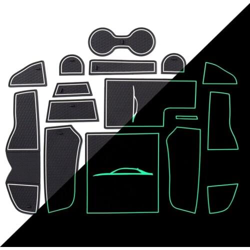 Car Interior Decoration Mat for Audi 16-19 A4 A4L Door Slot Mat Car Water Coaster Anti-skid Mat Armrest Box Mat